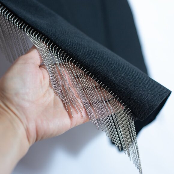 NWOT Akira Rhinestone Fringe Trim Shorts Haigh Waist Black Size XL - Picture 9 of 16